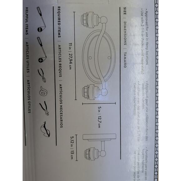 Portfolio 2-Light Bronze Transitional Vanity Light Bar V813-2WD8Z (D5) - Picture 10 of 12